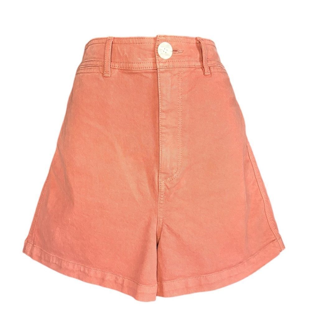 LOFT women’s high waisted orange salmon denim cotton summer shorts sz 28 / 6